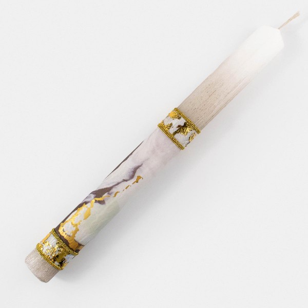 Πασχαλινή Λαμπάδα Decoupage με εφέ μάρμαρο 18360 ΠΑΣΧΑΛΙΝΑ