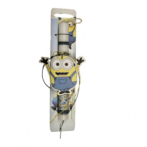 Πασχαλινή Λαμπάδα Minions με ξύλινη πλάτη 15220 ΠΑΣΧΑΛΙΝΑ