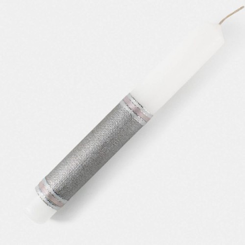 Πασχαλινή Λαμπάδα με χαρτί μεταλιζέ ασημί 26570 ΠΑΣΧΑΛΙΝΑ