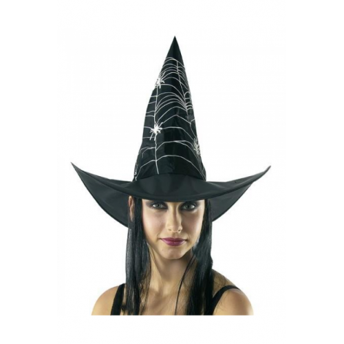 Καπέλο μάγισσας μαύρο με μαλλιά Halloween 74025 Αποκριάτικα 