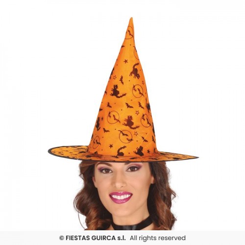 Καπέλο μάγισσας πορτοκαλί Halloween 13152 Αποκριάτικα 