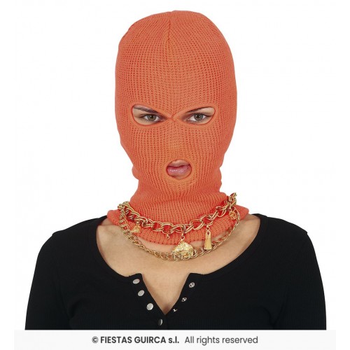 Full face πλεκτό 3 τρύπες Neon πορτοκαλί 16269 Χειμωνιάτικα