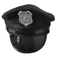 Καπέλο Αστυνομικού με σήμα βινύλ μαύρο 31028 Αποκριάτικα 