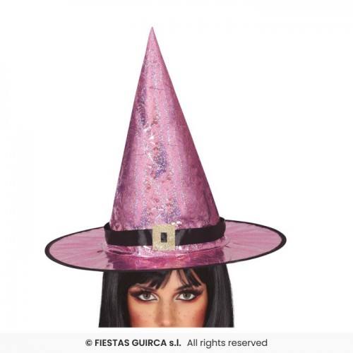 Καπέλο μάγισσας ροζ ίριδα Halloween 13803 Αποκριάτικα 