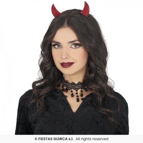 Στέκα Διαβολίνας κόκκινη με στρας Halloween 29191 Αποκριάτικα 