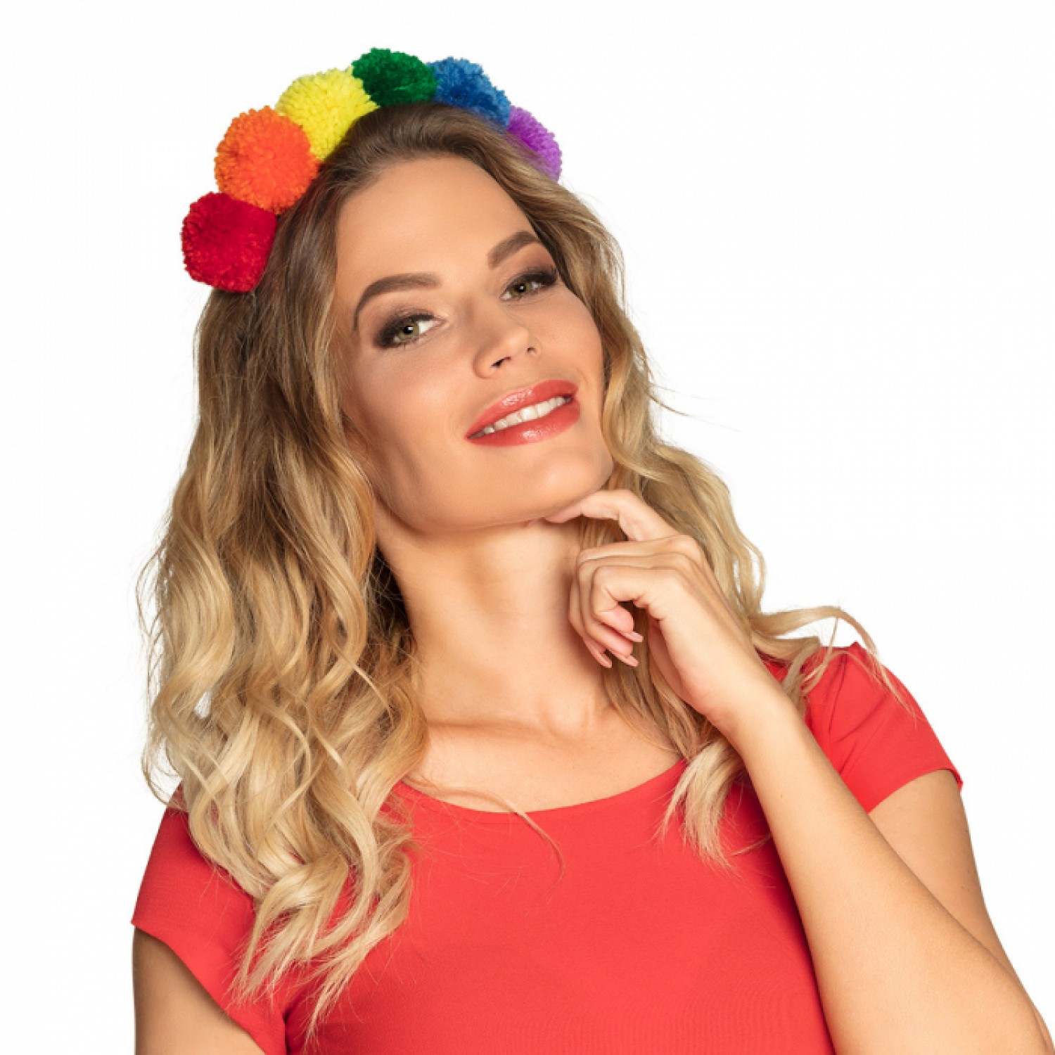 Τιάρα pompom ουράνιο τόξο 44730 Αποκριάτικα Τιάρα pompom ουράνιο τόξο 44730 Αποκριάτικα