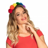Τιάρα pompom ουράνιο τόξο 44730 Αποκριάτικα 