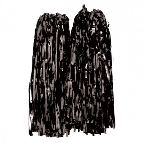 Πον πον μεταλιζέ σετ 2 τεμάχια μαύρα 80805 Αποκριάτικα 