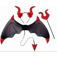 Σετ Διαβολάκι με φτερά μαύρο Halloween 15230 Αποκριάτικα 