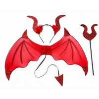Σετ Διαβολάκι με φτερά κόκκινο Halloween 15231 Αποκριάτικα 