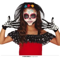 Αποκριάτικα παιδικά γάντια κοντά σκελετός Halloween 17725 Αποκριάτικα 