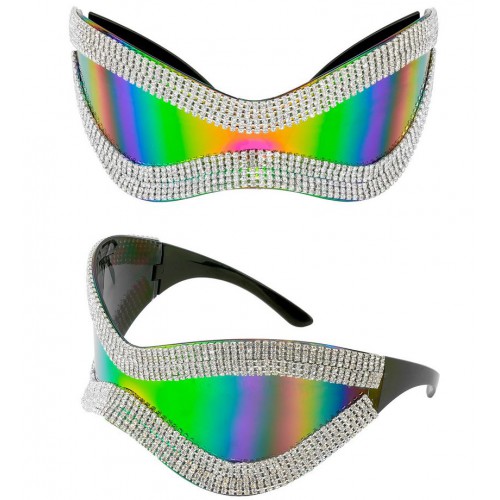 Αποκριάτικα γυαλιά oversized με στρας 28624 Αποκριάτικα 