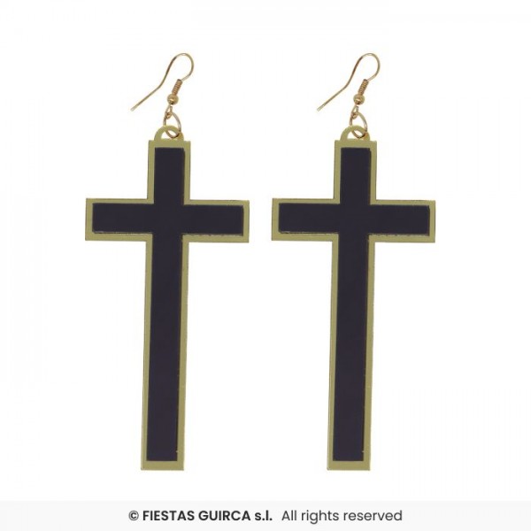 Σκουλαρίκια σταυρός 9 cm 26766 Αποκριάτικα 