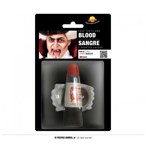 Αποκριάτικο θεατρικό αίμα σε σωληνάριο και δόντια σετ Halloween 13046 Αποκριάτικα 