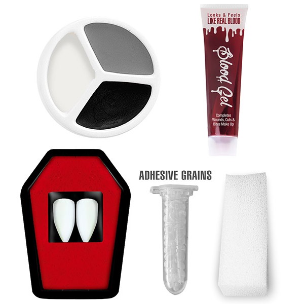 Δόντια δράκουλα βαμπίρ με αίμα και makeup Halloween 4100V Αποκριάτικα Δόντια δράκουλα βαμπίρ με αίμα και makeup Halloween 4100V Αποκριάτικα