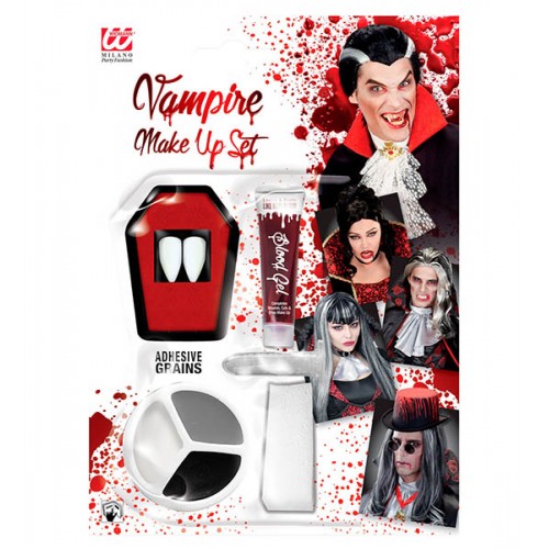 Δόντια δράκουλα βαμπίρ με αίμα και makeup Halloween 4100V Αποκριάτικα 