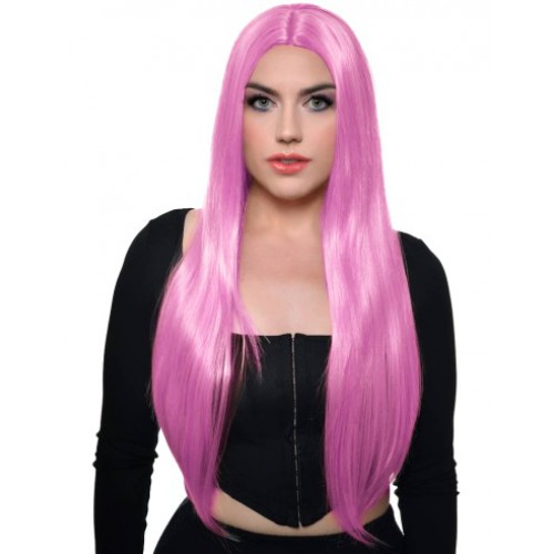 Αποκριάτικη περούκα μακριά ροζ 40 εκ. 92923 Αποκριάτικα 