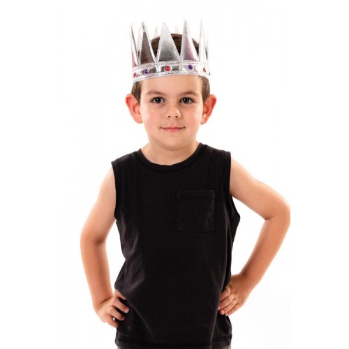 Στέμμα κορώνα βασιλιά μαλακή ασημί 81173 Αποκριάτικα 