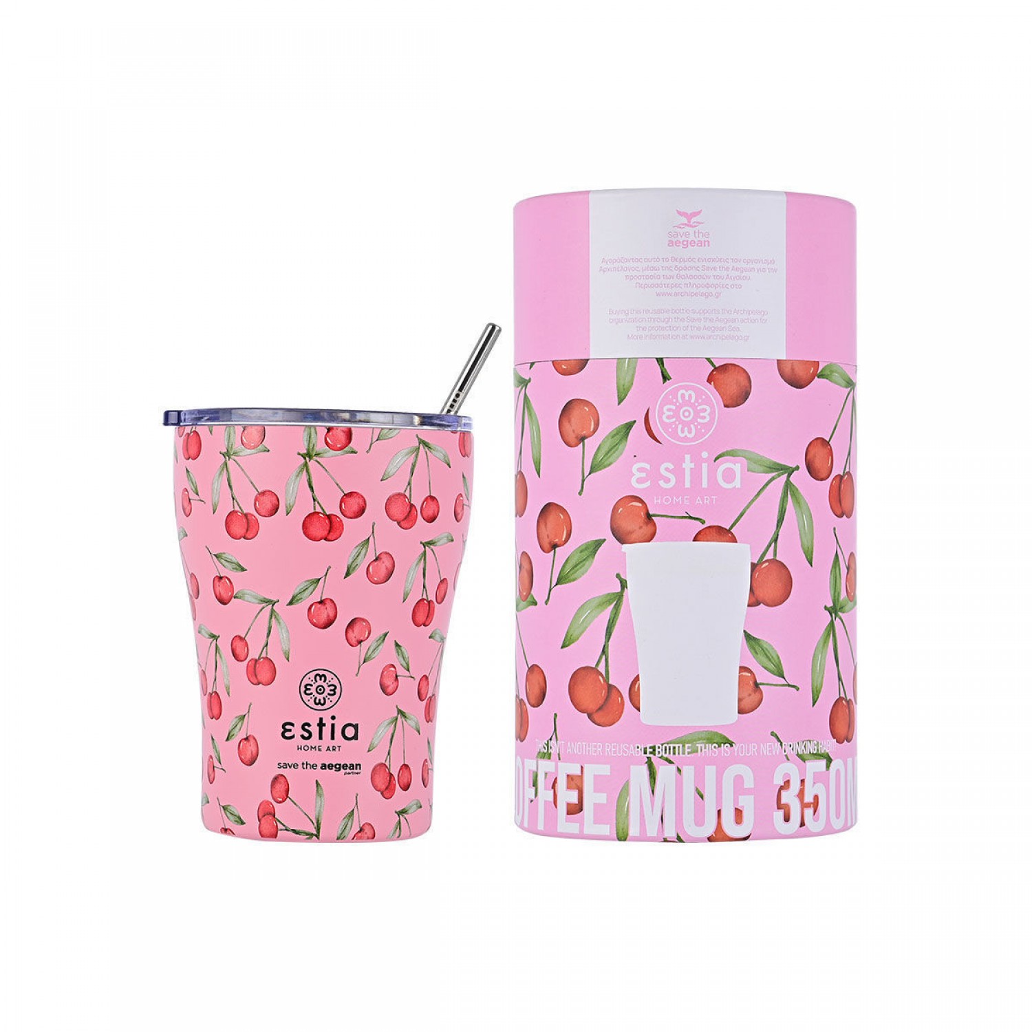 ΘΕΡΜΟΣ COFFEE MUG SAVE THE AEGEAN 350ml CHERRY ROSE 01-16876 Καλοκαιρινά ΘΕΡΜΟΣ COFFEE MUG SAVE THE AEGEAN 350ml CHERRY ROSE 01-16876 Καλοκαιρινά