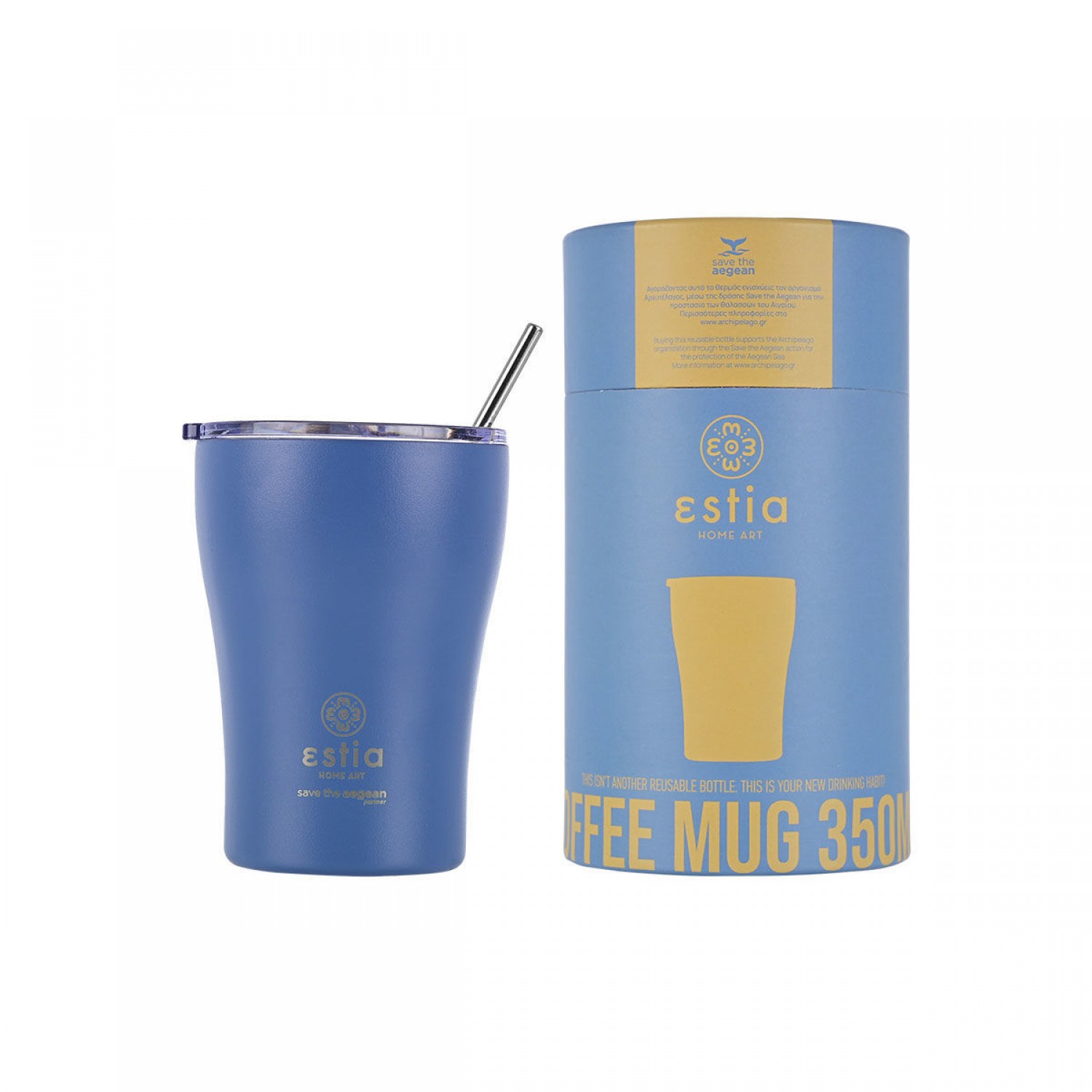 ΘΕΡΜΟΣ ESTIA COFFEE MUG SAVE THE AEGEAN 350ml DENIM BLUE 01-12182 Καλοκαιρινά ΘΕΡΜΟΣ ESTIA COFFEE MUG SAVE THE AEGEAN 350ml DENIM BLUE 01-12182 Καλοκαιρινά