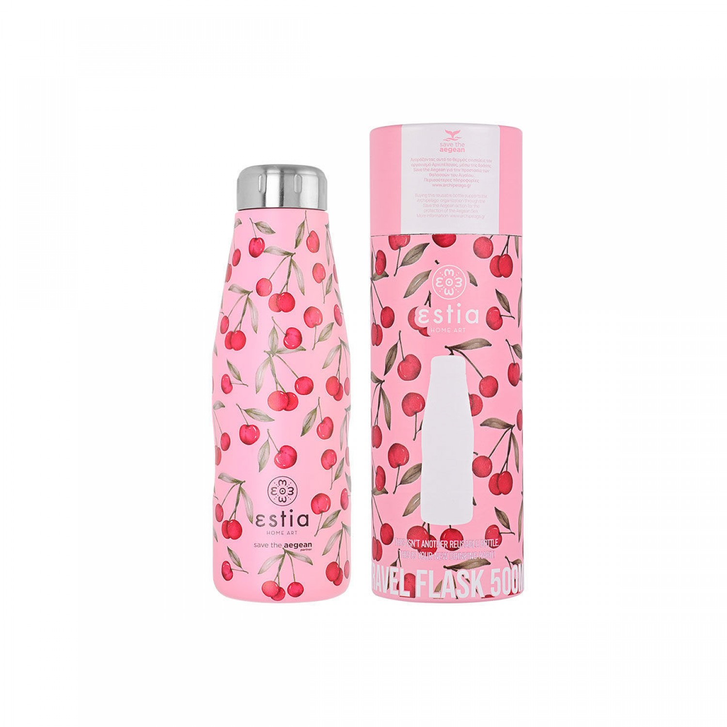 ΘΕΡΜΟΣ ESTIA TRAVEL FLASK SAVE THE AEGEAN 500ml CHERRY ROSE 01-16647 Καλοκαιρινά ΘΕΡΜΟΣ ESTIA TRAVEL FLASK SAVE THE AEGEAN 500ml CHERRY ROSE 01-16647 Καλοκαιρινά