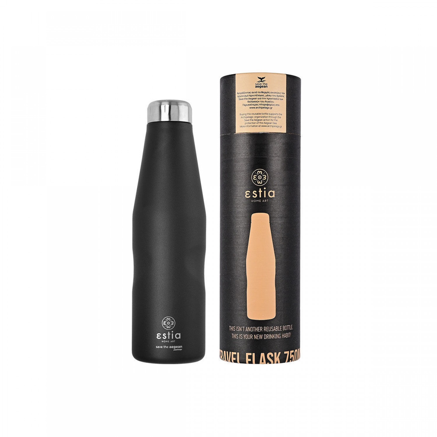 ΘΕΡΜΟΣ ESTIA TRAVEL FLASK SAVE THE AEGEAN 750ml MIDNIGHT BLACK 01-9816 Καλοκαιρινά ΘΕΡΜΟΣ ESTIA TRAVEL FLASK SAVE THE AEGEAN 750ml MIDNIGHT BLACK 01-9816 Καλοκαιρινά