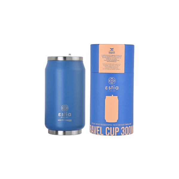 ΘΕΡΜΟΣ ESTIA TRAVEL CUP SAVE THE AEGEAN 300ml DENIM BLUE 01-16838 Καλοκαιρινά