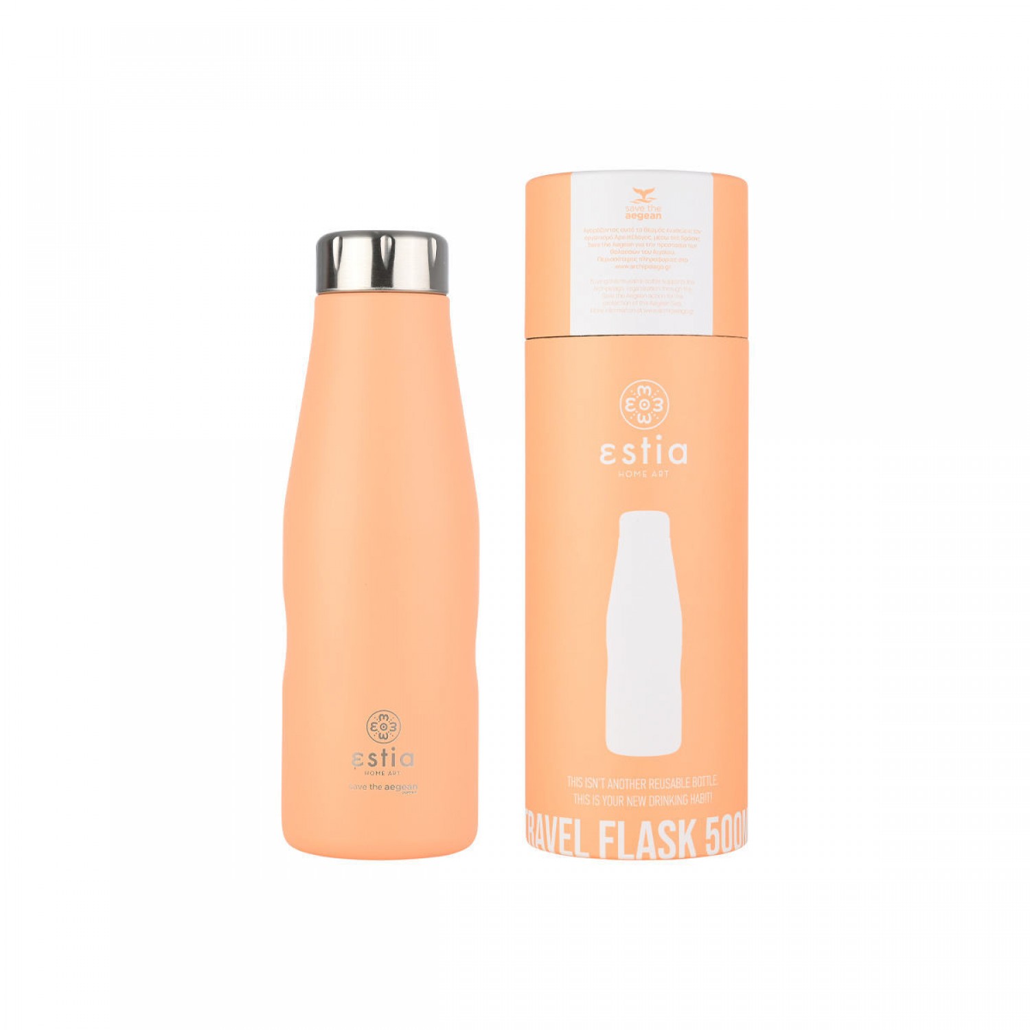 ΘΕΡΜΟΣ ESTIA TRAVEL FLASK SAVE THE AEGEAN 500ml PEACH FUZZ 01-23447 Καλοκαιρινά ΘΕΡΜΟΣ ESTIA TRAVEL FLASK SAVE THE AEGEAN 500ml PEACH FUZZ 01-23447 Καλοκαιρινά
