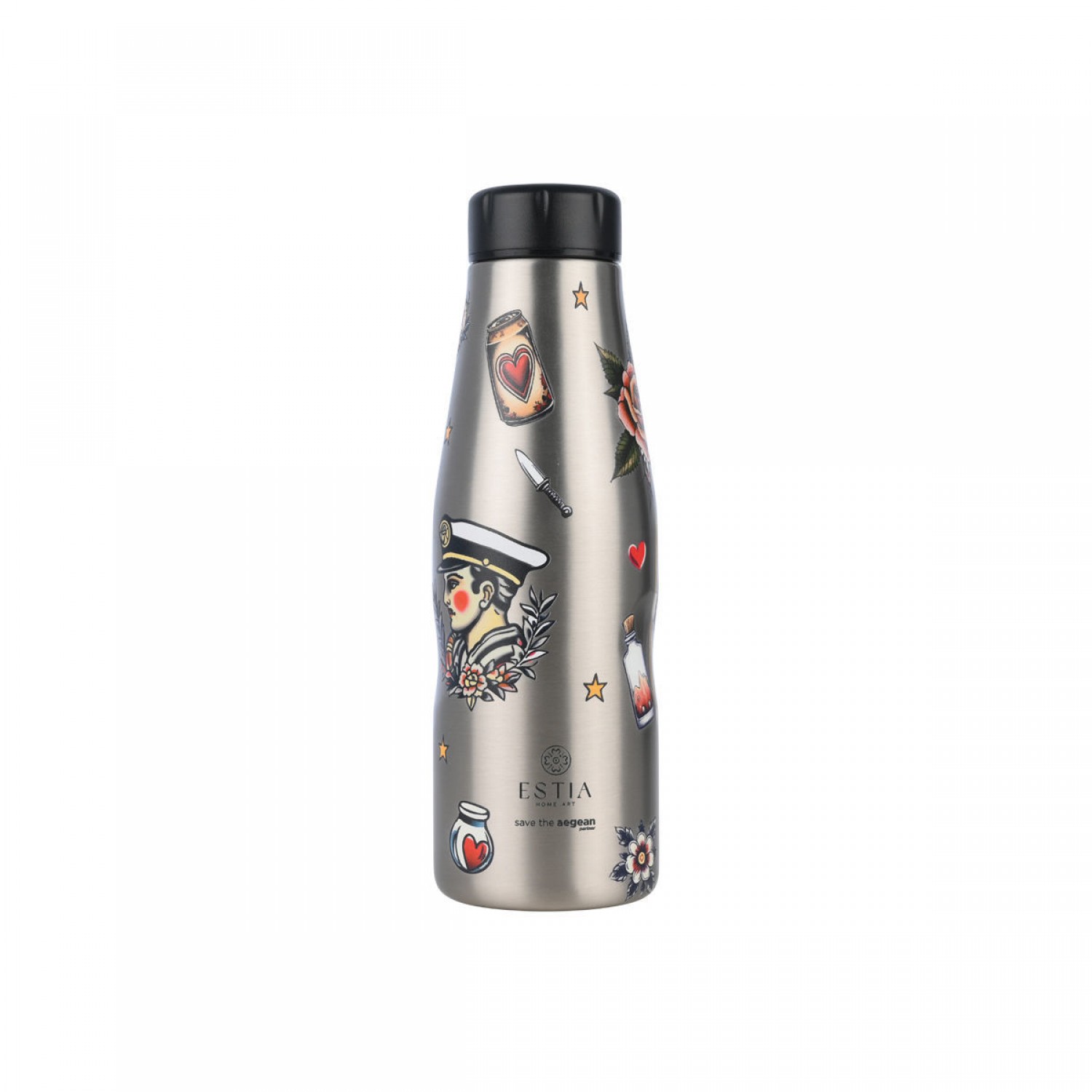 ΘΕΡΜΟΣ ESTIA TRAVEL FLASK SAVE THE AEGEAN 500ml OLD SCHOOL INK 01-31626 Καλοκαιρινά