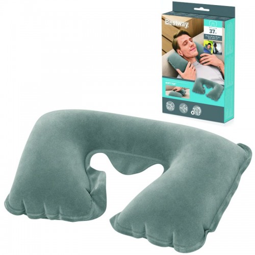 Μαξιλάρι ταξιδίου φουσκωτό γκρι BestWay  37x24cm 67006 Καλοκαιρινά