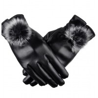 Γάντια γυναικεία PU Leather 15926 Χειμωνιάτικα