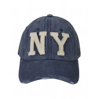 Καπέλο Τζόκεϊ πετροπλυμένο NY μονόχρωμο μπλε 13050 Καλοκαιρινά