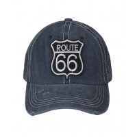 Καπέλο Τζόκεϊ πετροπλυμένο Route 66 μονόχρωμο μπλε 13053 Καλοκαιρινά