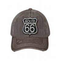 Καπέλο Τζόκεϊ πετροπλυμένο Route 66 μονόχρωμο καφέ 13053 Καλοκαιρινά