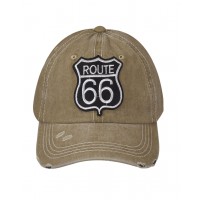 Καπέλο Τζόκεϊ πετροπλυμένο Route 66 μονόχρωμο μπεζ 13053 Καλοκαιρινά