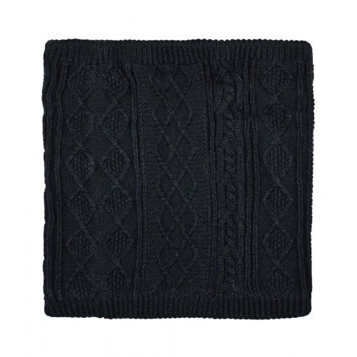 Λαιμός πλεκτός με fleece unisex μαύρος 14345-1 Χειμωνιάτικα