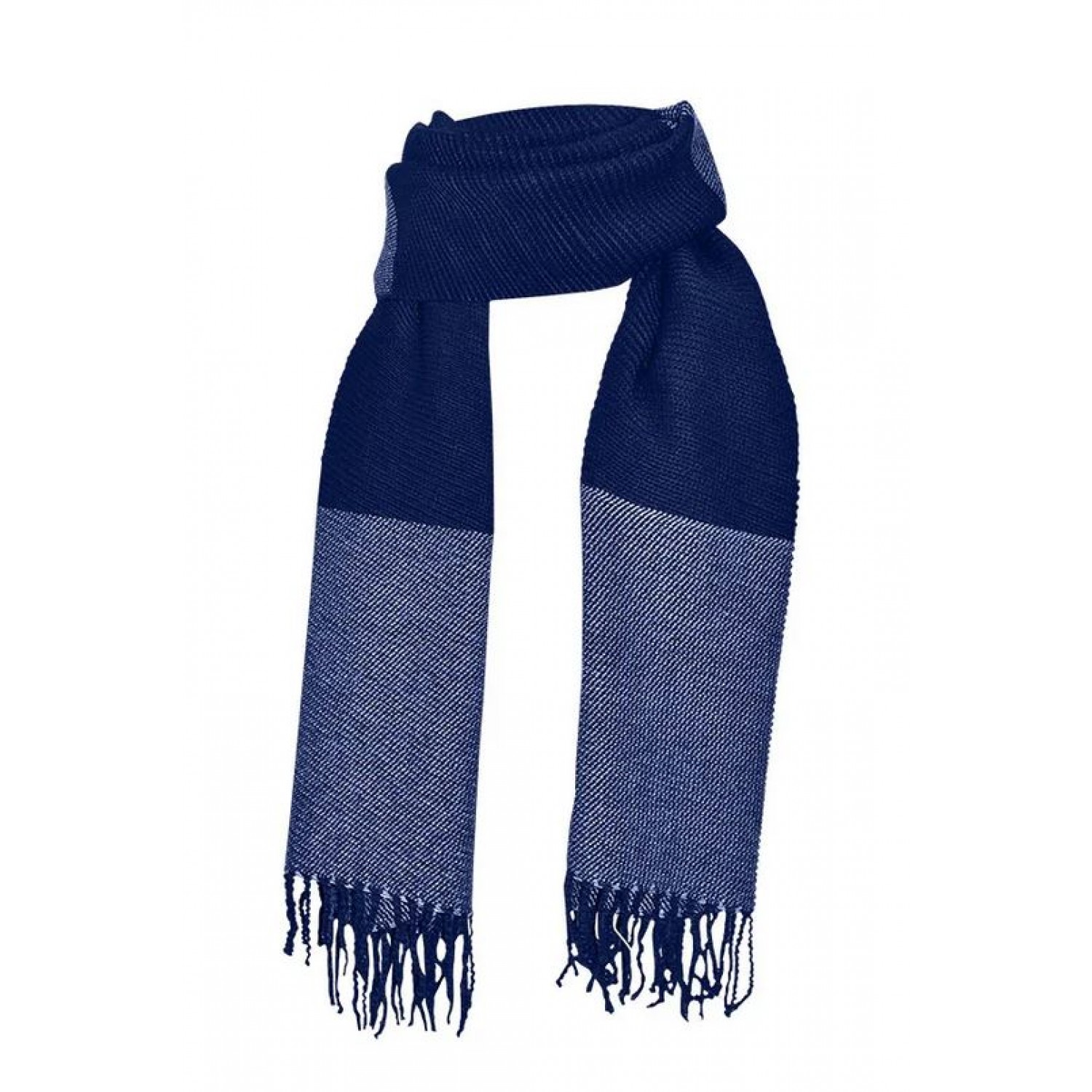 Κασκόλ unisex πλεκτό σκούρο μπλε 17229-3 Χειμωνιάτικα