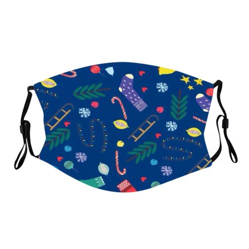 Υφασμάτινη μάσκα χριστουγεννιάτικο θέμα 00021 Χειμωνιάτικα
