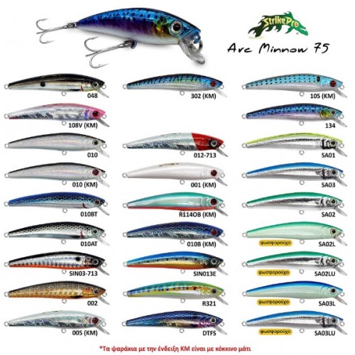 Τεχνητό Δόλωμα JL119 Arc Minnow STRIKE PRO 7.5 cm Καλοκαιρινά