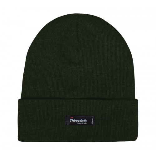 Σκουφάκι unisex πλεκτό Thinsulate λαδί με επένδυση 11012 Χειμωνιάτικα