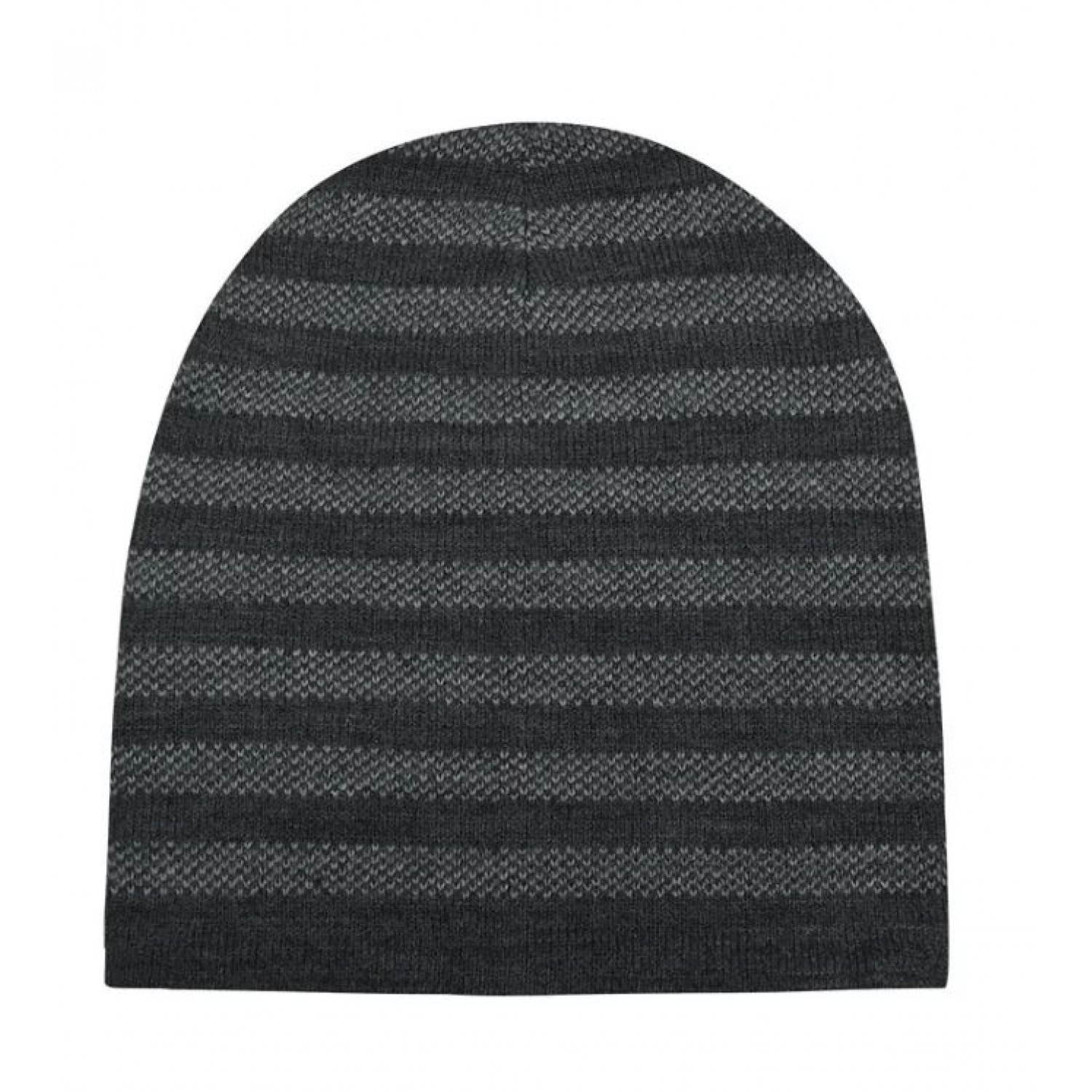 Σκουφάκι αντρικό πλεκτό λεπτό ριγέ γκρι 11165-2 Χειμωνιάτικα