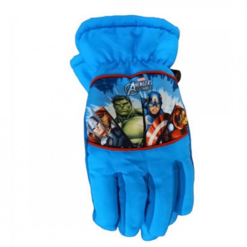 Γάντια παιδικά Avengers χοντρά γαλάζιο 02381-1 Χειμωνιάτικα