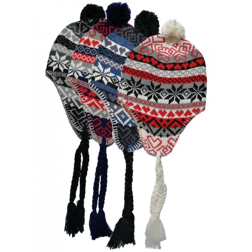 Σκουφάκι περουβιανό παιδικό με fleece 43591 Χειμωνιάτικα